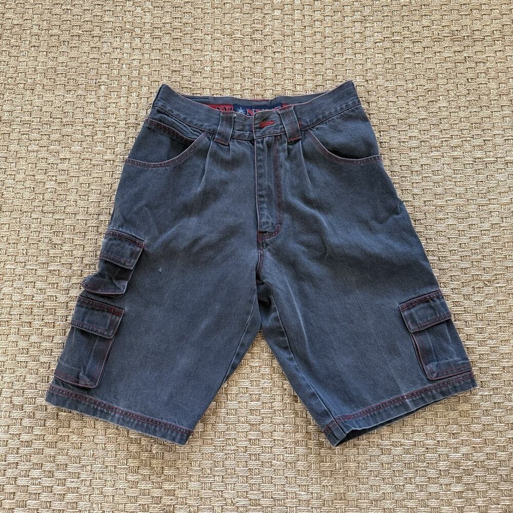 Vintage Y2K NYUS Wide Leg Cargo Denim Shorts Men’s Size 30 *MISSING BUTTON*